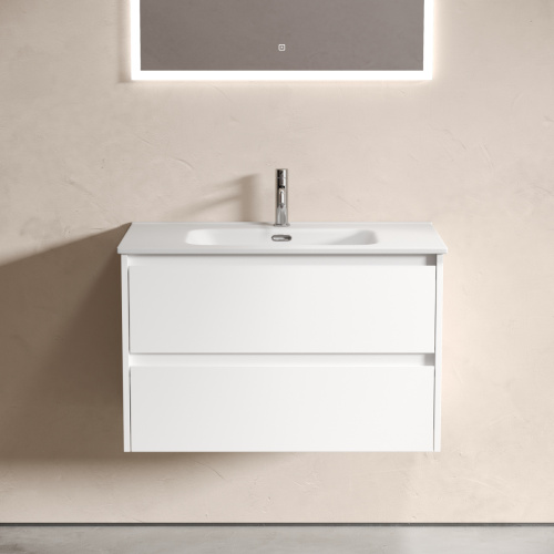 Тумба под раковину Sancos Libra LB80W 80х50 подвесная цвет белый - фото 5